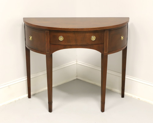 SOLD - BAKER Inlaid Mahogany Hepplewhite Demilune Console Table / Server - A