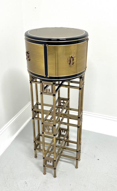 1980's Brass Plated Asian Bamboo Style Plant Stand