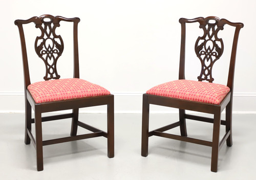 SOLD - BAKER Historic Charleston Mahogany Chippendale Straight Leg Dining Side Chairs - Pair C
