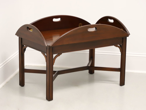 SOLD - HENKEL HARRIS 5212 29 Banded Mahogany Chippendale Butler's Tray Coffee Table