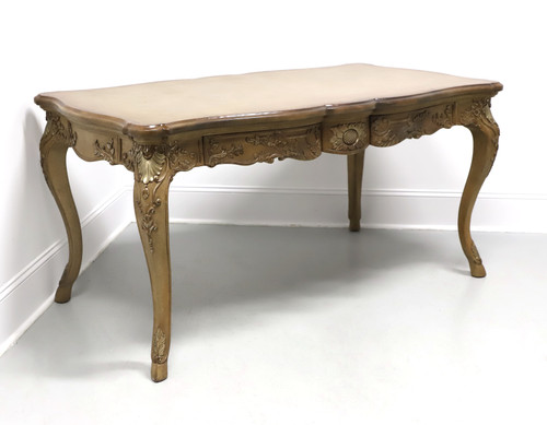 SOLD - MARGE CARSON Whitewashed Oak French Provincial Bureau Plat Writing Desk