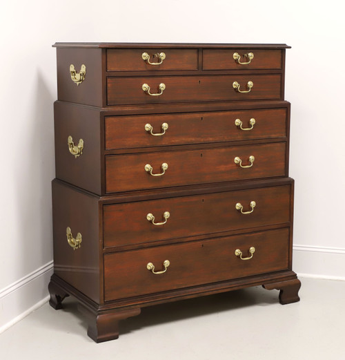 SOLD  - BAKER Historic Charleston Mahogany Chippendale Style Three-Tier Chest on Chest