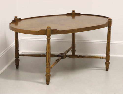 SOLD - HERITAGE Burl Walnut French Provincial Louis XVI Oval Coffee Table
