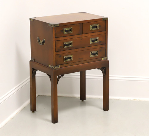 SOLD - HEKMAN Yew Wood Campaign Style Silver Chest on Stand 