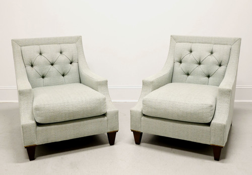 SOLD - BAKER Thomas Pheasant Max Tufted Club Chairs - Pair