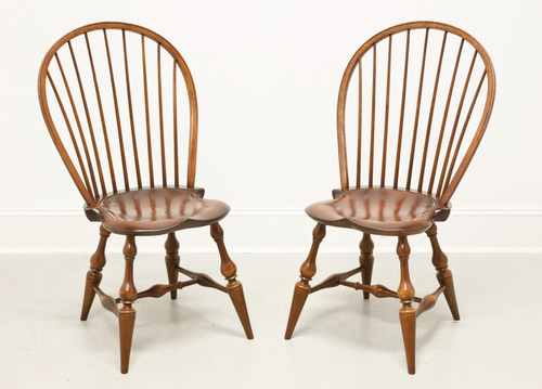D.R. DIMES Cherry Finish Windsor Dining Side Chairs - Pair A