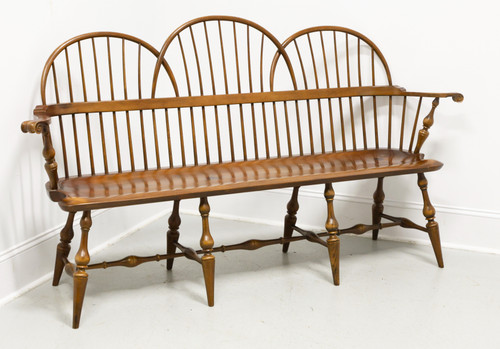 D.R. DIMES Cherry Finish Windsor Triple Back Bench D.R. DIMES Cherry Finish Windsor Triple Back Bench