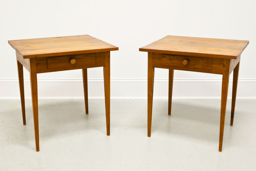 SOLD - Vintage 20th Century Solid Pine Rustic Style End Side Tables - Pair