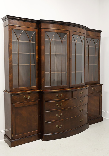 ENGLISHMAN'S Mahogany Monumental Bowfront Breakfront Bookcase China Cabinet ENGLISHMAN'S Mahogany Monumental Bowfront Breakfront Bookcase China Cabinet
