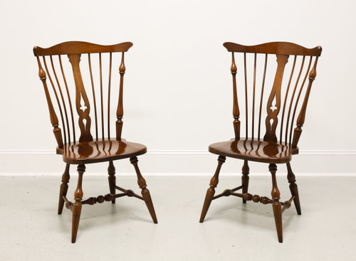 UNIQUE FURNITURE Solid Cherry Old Salem Finish Windsor Dining Side Chairs - Pair UNIQUE FURNITURE Solid Cherry Old Salem Finish Windsor Dining Side Chairs - Pair