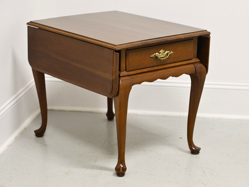 ETHAN ALLEN Cherry Queen Anne Drop-Leaf End Side Table