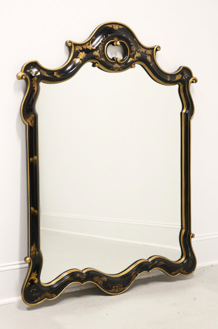 KARGES Black Lacquer Asian Chinoiserie Wall Mirror