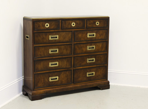 DREXEL HERITAGE Mahogany Campaign Style Narrow Occasional Chest DREXEL HERITAGE Mahogany Campaign Style Narrow Occasional Chest