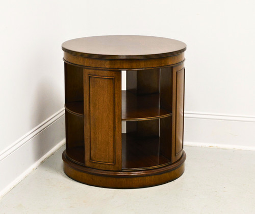 Late 20th Century Mahogany Round Revolving Bookcase Side Table