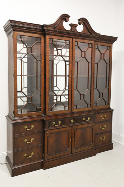 HENKEL HARRIS 2377 29 Flame Mahogany Breakfront China Display Cabinet HENKEL HARRIS 2377 29 Flame Mahogany Breakfront China Display Cabinet
