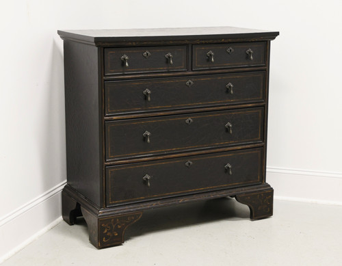 BAKER Milling Road Distressed Black Lacquer French Country Bachelor Chest