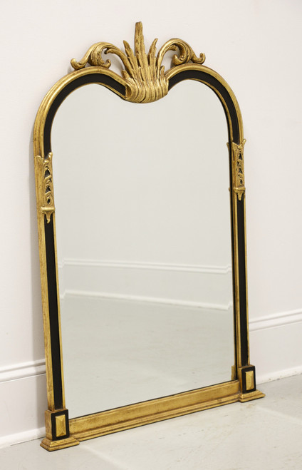 FRIEDMAN BROTHERS Gold Gilt & Black Neoclassical Beveled Wall Mirror