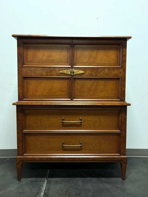 SOLD OUT - HENREDON Sequent Mid Century Transitional Burl Walnut Gentleman's Chest