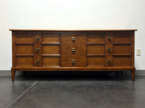 SOLD OUT - HENREDON Sequent Mid Century Transitional Burlwood Triple Dresser