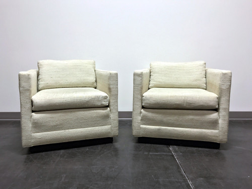 SOLD OUT - Mid Century Modern MCM Cube Club Chairs in the style of Jack Cartwright - Pair