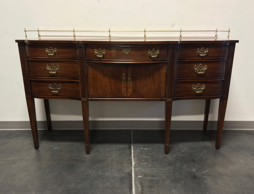 SOLD - THOMASVILLE Cherry Chippendale Style Serpentine Sideboard w Brass Gallery