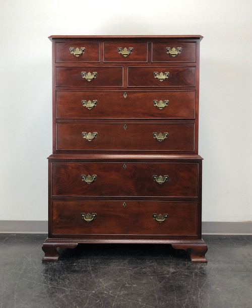 SOLD OUT - CRAFTIQUE Solid Mahogany Chippendale Chest on Chest with Ogee Feet