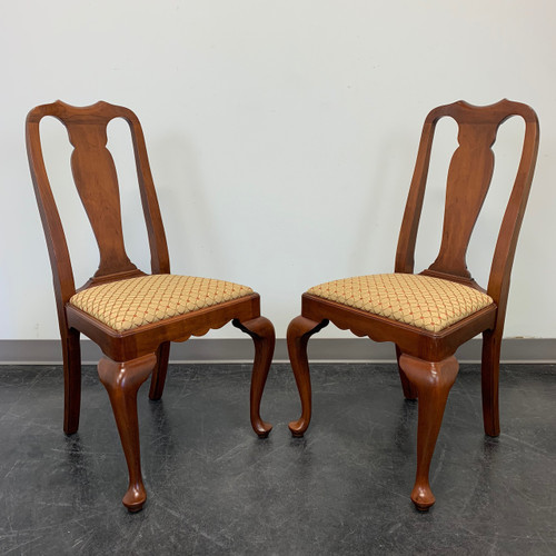 SOLD OUT - HENKEL HARRIS 109S 24 Solid Wild Black Cherry Queen Anne Dining Side Chairs - Pair A