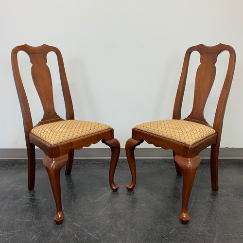 SOLD OUT - HENKEL HARRIS 109S 24 Solid Wild Black Cherry Queen Anne Dining Side Chairs - Pair A