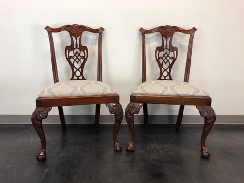 SOLD OUT - HICKORY CHAIR Chippendale Ball in Claw Mahogany Dining Side Chairs - Pair 2