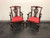 SOLD - BAKER Chippendale Ball in Claw Mahogany Dining Armchairs - Pair