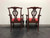 SOLD - BAKER Chippendale Ball in Claw Mahogany Dining Armchairs - Pair