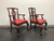 SOLD - BAKER Chippendale Ball in Claw Mahogany Dining Armchairs - Pair