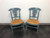 SOLD - Country Cottage Shabby Chic Painted Distressed Dining Chairs - Pair A