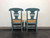 SOLD - Country Cottage Shabby Chic Painted Distressed Dining Chairs - Pair A