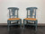 SOLD - Country Cottage Shabby Chic Painted Distressed Dining Chairs - Pair B