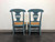 SOLD - Country Cottage Shabby Chic Painted Distressed Dining Chairs - Pair B