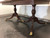 SOLD - HICKORY WHITE Banded Mahogany Double Pedestal Dining / Banquet Table