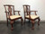 SOLD - BAKER Mahogany Chippendale Ball in Claw Dining Armchairs - Pair