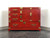 SOLD - CENTURY FURNITURE Red Asian Oriental Campaign Style Credenza / Dresser