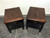 SOLD OUT - HENREDON Banded Mahogany Chinese Chippendale Style End Side Tables - Pair