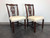 SOLD - HICKORY MFG Mahogany Chippendale Straight Leg Dining Side Chairs - Pair A