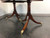 SOLD - Banded Flame Mahogany Double Pedestal Dining Table by Tradition House