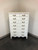 SOLD - CONTINENTAL FURNITURE CO French Provincial Louis XV White Painted Tall Chest of Drawers