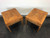 SOLD - Mid-Century Inlaid Burl Wood End Side Tables by Weiman - Pair