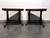 SOLD OUT - Vintage Mahogany w/ Green Leather Tops Trestle Base Lamp Tables