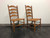 SOLD - ETHAN ALLEN Ladder Back Rush Seat Dining Side Chairs - Pair 1