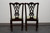 SOLD - THOMASVILLE Mahogany Chippendale Straight Leg Dining Side Chairs - Pair