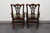 SOLD - THOMASVILLE Mahogany Chippendale Straight Leg Dining Captain's Armchairs - Pair