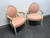 SOLD - French Regency / Neo-Classical Style Accent Chairs with Pink Upholstery - Pair