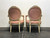 SOLD - French Regency / Neo-Classical Style Accent Chairs with Pink Upholstery - Pair